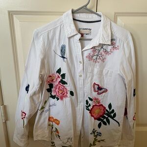 Anthropologie Pilcro embroidered spring top